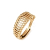 304 Stainless Steel Cuff Open Rings for Women LS-RJEW-H255-01G-09-4