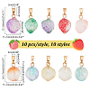 100Pcs 10 Style Two Tone Transparent Spray Painted Glass Pendants GLAA-PH0002-72-2