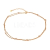 Brass Curb Chains Double Layer Necklaces NJEW-JN03122-1