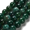 Dyed Natural Banded Agate Beads Strands G-G175-A07-01-2