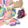 10Pcs 5 Colors Printed Alloy Pendants FIND-YW0001-95-3