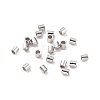 Rhodium Plated 925 Sterling Silver Spacer Tube Beads STER-Z006-01B-P-2