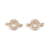 Brass Micro Pave Cubic Zirconia Letter Links ZIRC-I042-16G-O-1