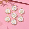 Golden Plated Alloy Charms LS-ENAM-S118-01B-5