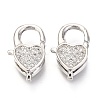 Brass Micro Pave Cubic Zirconia Lobster Claw Clasps ZIRC-O038-26P-1