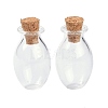 Oval Glass Cork Bottles Ornament AJEW-O032-03I-1