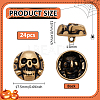 24Pcs 1-Hole Alloy Shank Buttons BUTT-PH0001-81AG-2