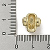 Brass Micro Pave Camellia Cubic Zirconia Beads ZIRC-P119-18G-3