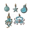 5Pcs Tibetan Style Alloy Pendants PALLOY-JF02848-1