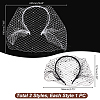 2Pcs 2 Styles Cloth Mesh Veil Headband MRMJ-GA0001-25-2