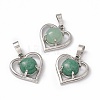 Natural Green Aventurine Pendants G-P484-04P-01-1