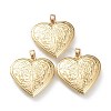 Brass Locket Pendants KK-P199-20G-1