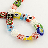 Square Handmade Millefiori Glass Beads Strands X-LK-R004-19-2