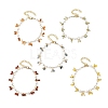 Natural Mixed Stone Faceted Round Beaded Chain Bracelets for Women BJEW-JB14248-2