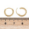 Brass Textured Hoop Earrings EJEW-F378-03A-G-5