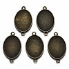 Tibetan Style Oval Alloy Cabochon Connector Settings TIBE-Q038-002B-AB-NR-2
