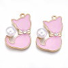 Alloy Enamel Kitten Pendants ENAM-S115-045B-1