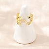 Brass Pave Cubic Zirconia Cuff Open Rings CU-CBACDF6-09G-02-1