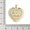 Rack Plating Brass Micro Pave Clear Cubic Zirconia Pendants KK-H474-24A-01G-3