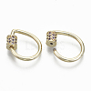 Brass Micro Pave Cubic Zirconia Screw Carabiner Lock Charms KK-R136-069E-NF-3