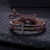 Unisex Trendy Leather Cord Bracelets BJEW-BB15556-A-10