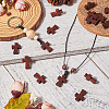100Pcs Wood Dyed Cross Pendants WOOD-TA0001-93-7