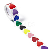 8 Colors Paper Heart Sticker Rolls STIC-E001-06-3
