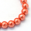 Baking Paint Pearlized Glass Pearl Round Bead Strands HY-Q003-4mm-38-2