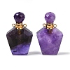 Natural Amethyst Openable Perfume Bottle Pendants G-I381-02G-01-1