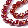Electroplate Glass Beads Strands EGLA-Q125-007G-3