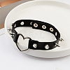 2Pcs Adjustable Gothic PU Leather Alloy Heart Spike Rivet Heart Choker Necklaces for Women NJEW-CL0001-17A-7