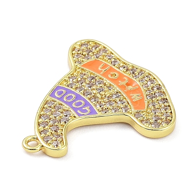 Rack Plating Brass Cubic Zirconia Pendants KK-D031-07G-02-1