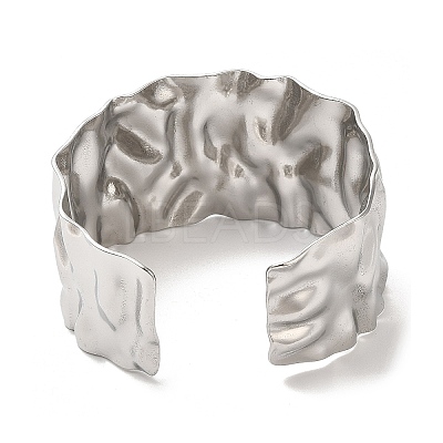 Non-Tarnish 304 Stainless Steel Wide Open Cuff Bangles BJEW-L682-021P-1