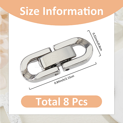 8Pcs Stainless Steel Fold Over Clasps STAS-FH0002-28-1