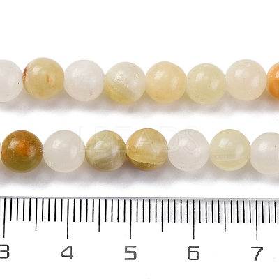 Natural Green Banded Calcite(Afghan Jade) Beads Strands G-B130-6mm-01-1