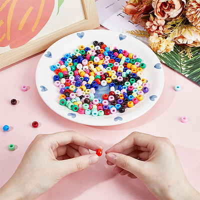 1800Pcs 18 Colors Opaque Plastic Beads KY-SC0001-83-1