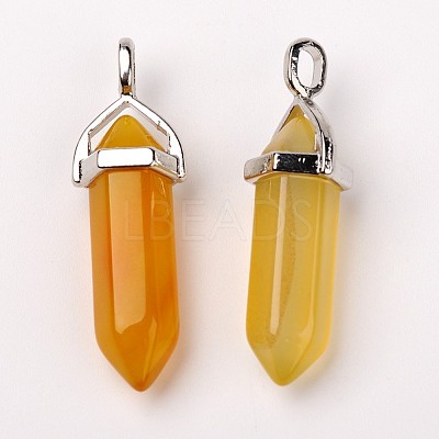 Natural Agate Double Terminated Pointed Pendants G-F295-05F-1