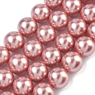 Electroplated Shell Pearl Beads Strands BSHE-G041-14mm-05-1