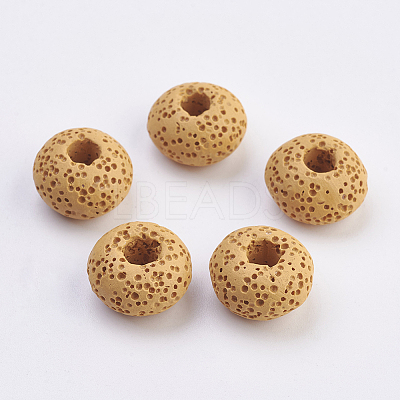 Natural Dyed Lava Rock European Beads G-E477-A03-1
