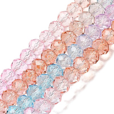 Transparent Painted Glass Beads Strands X1-DGLA-A034-T8mm-A19-1