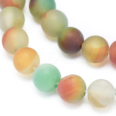 Natural Peacock Agate Beads Strands G-D0005-25-6mm-1