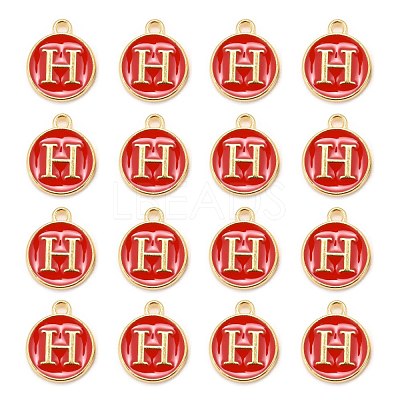 Golden Plated Alloy Enamel Charms ENAM-S118-03H-1