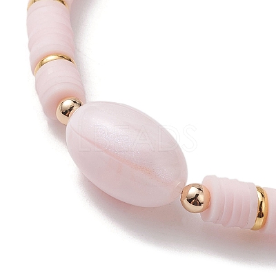 Polymer Clay Heishi Surfer Stretch Bracelet BJEW-JB10153-01-1