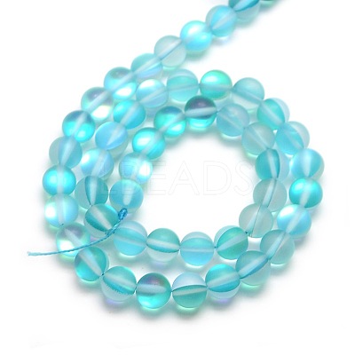 Synthetic Moonstone Beads Strands G-F142-8mm-03-1
