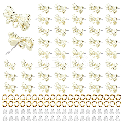 48Pcs Rack Plating Alloy Stud Earring Findings FIND-HS0002-65-1