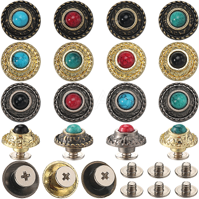 24 Sets 12 Style Alloy Buttons FIND-CP0001-87-1