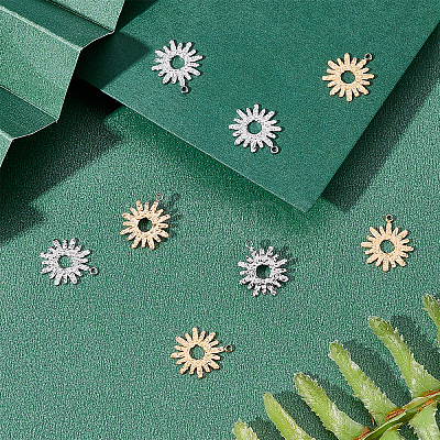 8Pcs 2 Styles 304 Stainless Steel Charms STAS-UN0035-77-1