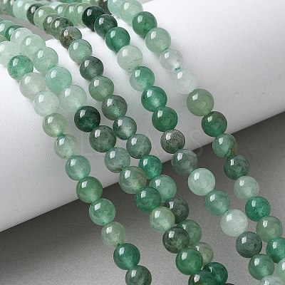 Natural Green Aventurine Beads Strands G-Q462-6mm-20-1