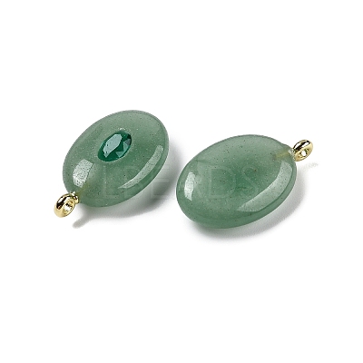 Natural Green Aventurine & Cubic Zirconia Pendants G-Z076-01G-04-1