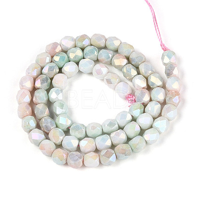 Anti-Tarnish Electroplate Glass Beads Strands X-GLAA-N057-6mm-06-1